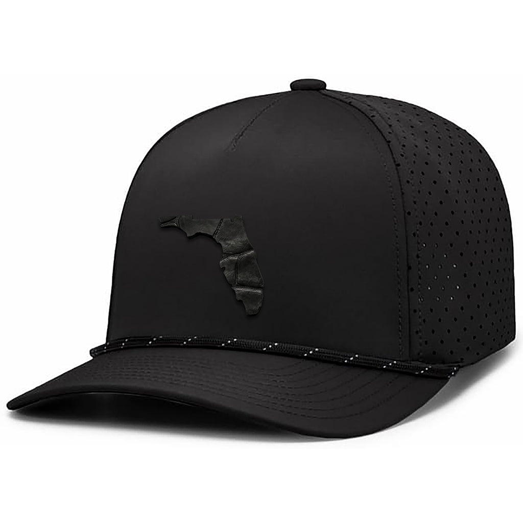 Florida Gator Leather Curved Performance Rope Hat