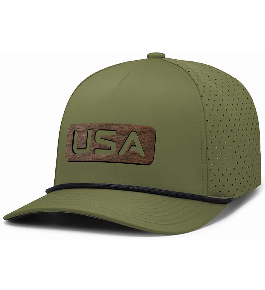 USA Patch Curved Performance Rope Hat