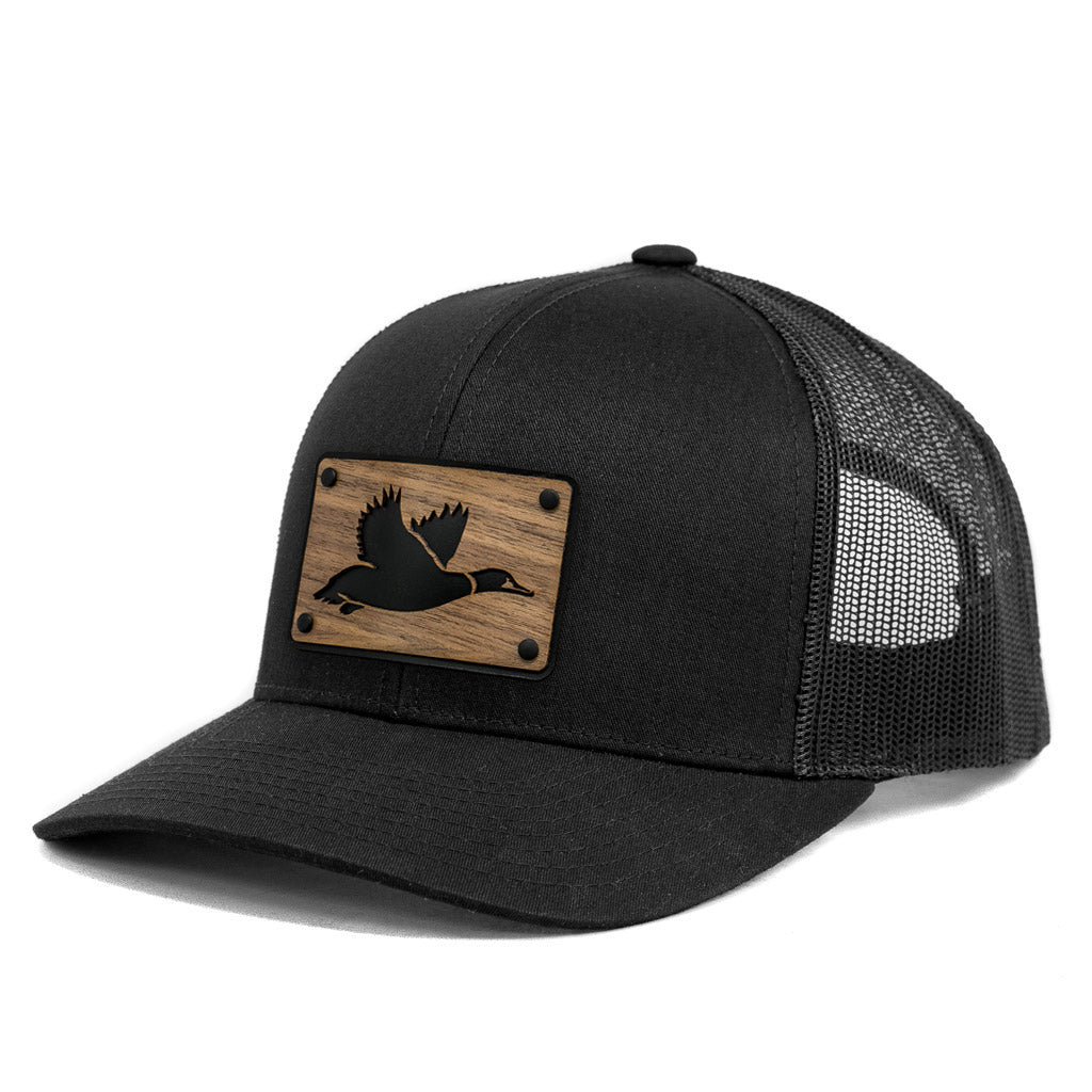 Wooden Patch Snapback Trucker | Duck Hunter Snapback Hat | Union